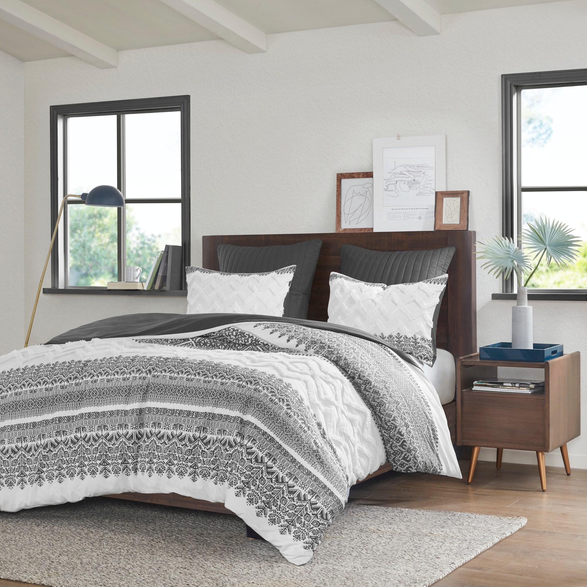 INK IVY Mila Cotton Duvet Cover Set with Chenille Tufting Wayfair Bedding Sets